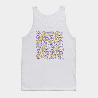 Peacock Feathers Indian Pattern Purple Tank Top